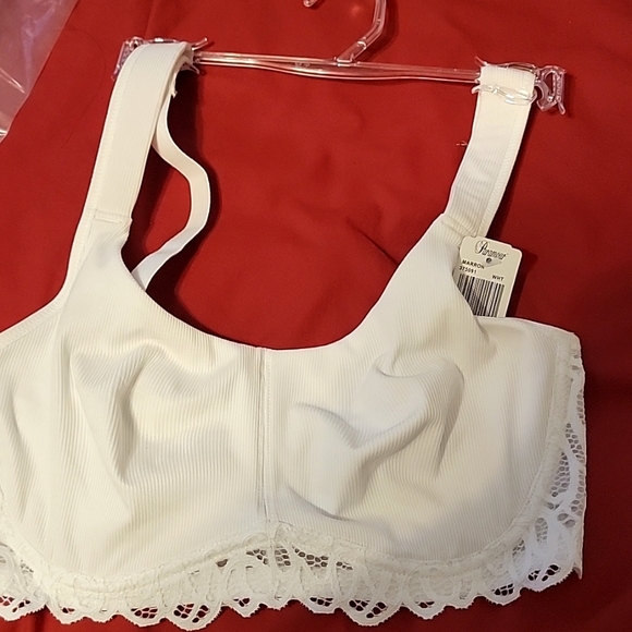 Nwt Paramour Marron Underwire Lined Camisole Bra Lace Ribbed Racerback Adjustabl - Picture 2 of 5